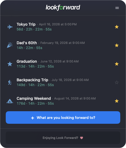Look Forward app screenshot